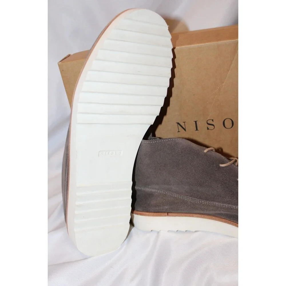 NISOLO MEN'S TRAVEL CHUKKA SUEDE‎ LIGHTWEIGHT DRESS SHOES GRAY SZ 8 NIB